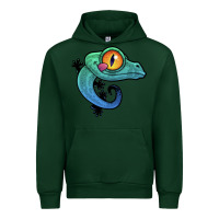 Forest Green cute colorful cartoon gecko Urban Hoodie - linhVisuals