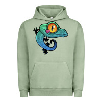 Pigment Oil Green cute colorful cartoon gecko Urban Hoodie - linhVisuals