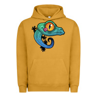 Pigment Peanut Butter cute colorful cartoon gecko Urban Hoodie - linhVisuals