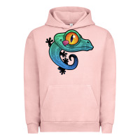 Pigment Salmon cute colorful cartoon gecko Urban Hoodie - linhVisuals
