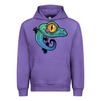 Tulip cute colorful cartoon gecko Urban Hoodie - linhVisuals
