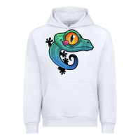 White cute colorful cartoon gecko Urban Hoodie - linhVisuals
