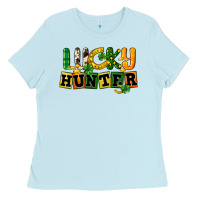 Baby Blue Lucky hunter St. Patrick's Day Ladies Tee - CowGirlArtShop