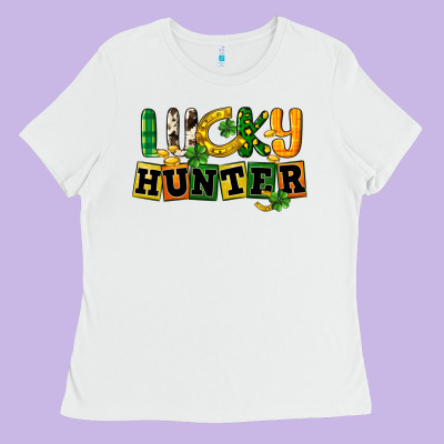 Lucky Hunter St. Patrick's Day Ladies Tee Designed By Cowgirlartshop