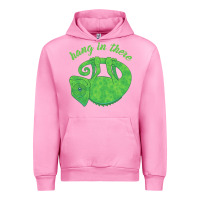 Fuchsia Pink hang in there magical chameleon Urban Hoodie - linhVisuals