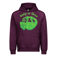 Mauve Wine hang in there magical chameleon Urban Hoodie - linhVisuals