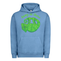 Pigment Pebble Blue hang in there magical chameleon Urban Hoodie - linhVisuals