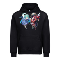 Black Houshou Marine and Uruha Rushia Urban Hoodie - linhVisuals