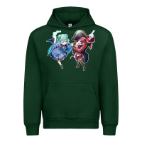 Forest Green Houshou Marine and Uruha Rushia Urban Hoodie - linhVisuals