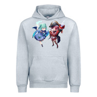 Heather Grey Houshou Marine and Uruha Rushia Urban Hoodie - linhVisuals