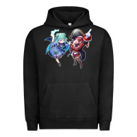 Pigment Black Houshou Marine and Uruha Rushia Urban Hoodie - linhVisuals