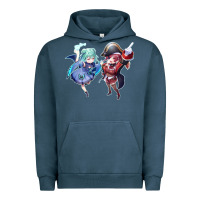 Pigment Midnight Navy Houshou Marine and Uruha Rushia Urban Hoodie - linhVisuals