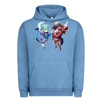 Pigment Pebble Blue Houshou Marine and Uruha Rushia Urban Hoodie - linhVisuals