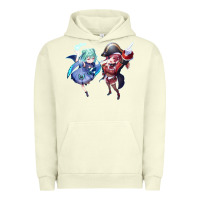 Pigment Pistachio Houshou Marine and Uruha Rushia Urban Hoodie - linhVisuals