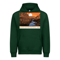 Forest Green vintage grand canyon national park retro colorado river 80s Urban Hoodie - linhVisuals