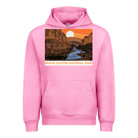 Fuchsia Pink vintage grand canyon national park retro colorado river 80s Urban Hoodie - linhVisuals