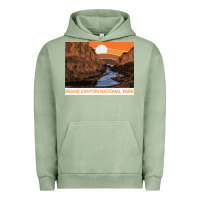Pigment Oil Green vintage grand canyon national park retro colorado river 80s Urban Hoodie - linhVisuals