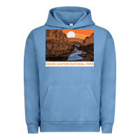 Pigment Pebble Blue vintage grand canyon national park retro colorado river 80s Urban Hoodie - linhVisuals