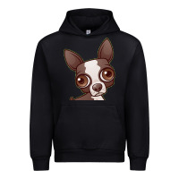 Black zippy the boston terrier Urban Hoodie - linhVisuals