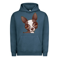 Pigment Midnight Navy zippy the boston terrier Urban Hoodie - linhVisuals