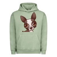 Pigment Oil Green zippy the boston terrier Urban Hoodie - linhVisuals