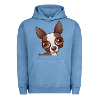 Pigment Pebble Blue zippy the boston terrier Urban Hoodie - linhVisuals