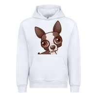 White zippy the boston terrier Urban Hoodie - linhVisuals