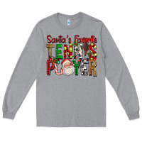 Heather Grey Santa's Favorite Tennis Player For Christmas Long Sleeve Tee - FaDigitalArtStudio