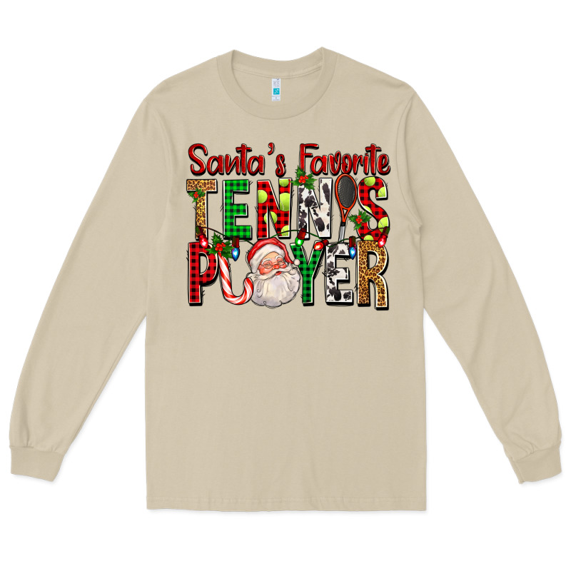 Santa's Favorite Tennis Player For Christmas Long Sleeve Tee by FaDigitalArtStudio | Teevron