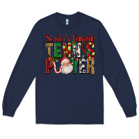 Navy Santa's Favorite Tennis Player For Christmas Long Sleeve Tee - FaDigitalArtStudio