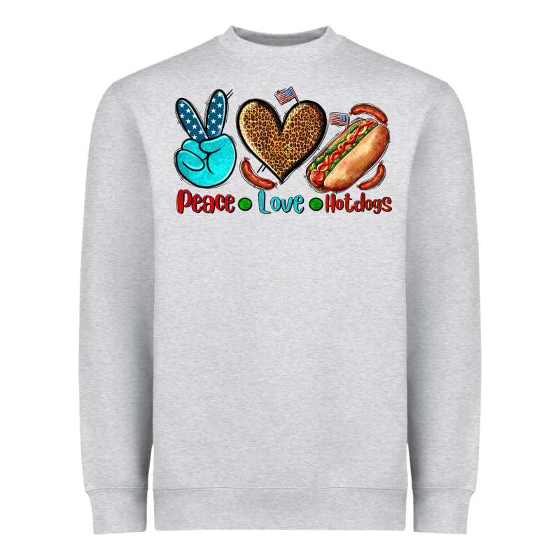 Peace Love Hotdogs Heavyweight Sweatshirt by AdoDesignShop | Teevron