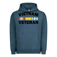 Pigment Midnight Navy vietnam veteran flag Urban Hoodie - linhVisuals