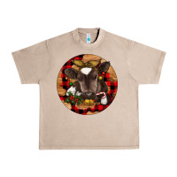 French Oak Christmas Baby Cow Urban Heavy Tee - RanaPortraitStore