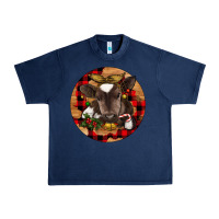 Navy Christmas Baby Cow Urban Heavy Tee - RanaPortraitStore