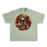 Oil Green Christmas Baby Cow Urban Heavy Tee - RanaPortraitStore