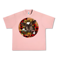 Salmon Christmas Baby Cow Urban Heavy Tee - RanaPortraitStore