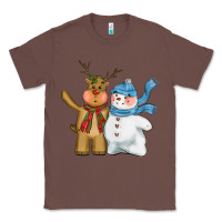 Chestnut christmas reindeer snowman Classic Tee - CowGirlArtShop