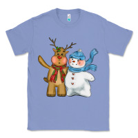Colony Blue christmas reindeer snowman Classic Tee - CowGirlArtShop