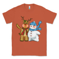 Copper christmas reindeer snowman Classic Tee - CowGirlArtShop