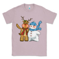 Lilac christmas reindeer snowman Classic Tee - CowGirlArtShop