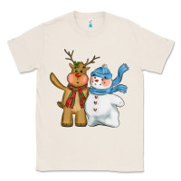 Natural christmas reindeer snowman Classic Tee - CowGirlArtShop