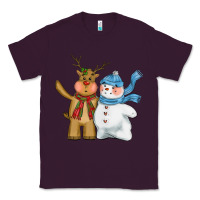 Plum christmas reindeer snowman Classic Tee - CowGirlArtShop