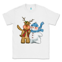 White christmas reindeer snowman Classic Tee - CowGirlArtShop