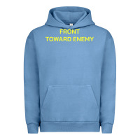 Pigment Pebble Blue FRONT TOWARD ENEMY Urban Hoodie - linhVisuals