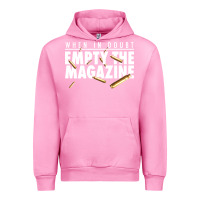 Fuchsia Pink when in doubt empty the magazine Urban Hoodie - linhVisuals
