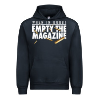 Navy when in doubt empty the magazine Urban Hoodie - linhVisuals