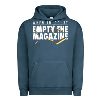 Pigment Midnight Navy when in doubt empty the magazine Urban Hoodie - linhVisuals