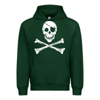 Forest Green skull crossbones Urban Hoodie - linhVisuals