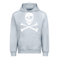 Heather Grey skull crossbones Urban Hoodie - linhVisuals