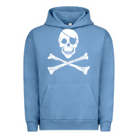Pigment Pebble Blue skull crossbones Urban Hoodie - linhVisuals